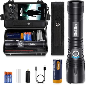 Deilin Lampe Torche Led Ultra Puissante, 10000 Lumens Lampe Lorche Led Rechargea