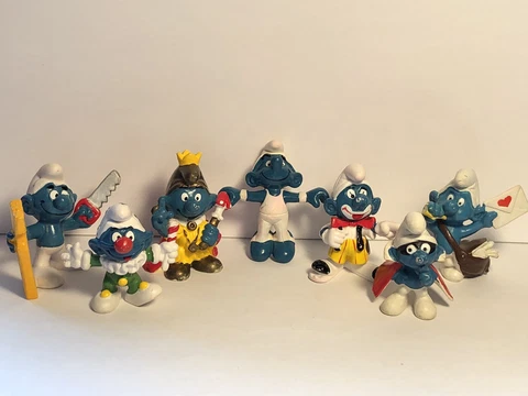 Vintage Smurfs PVC 2 Inch Figures Lot Of 7 Schleich 1970s-1980s Cover