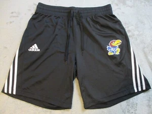 KU Jayhawks Kansas University Shorts Mens Medium Black Lacrosse Soccer Adidas - Picture 1 of 17