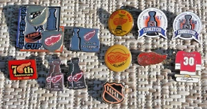 12 Vintage Detroit Red Wings Playoff Stanley Cup Pin Lot - Picture 1 of 4