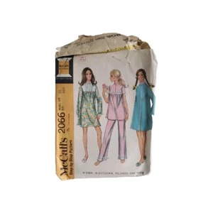 Vintage McCalls Sewing Pattern 2066 Misses Nightgown Pajamas Robe Size 10 - Picture 1 of 3