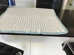 Crochet Baby Blanket Lacy Pattern White 950mm X 900 Size Can Be Made Any Color - Picture 1 of 4