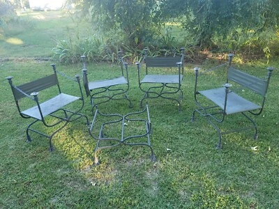 老式意大利Savonarola椅子4件套用于修复 — 第 1/4 张图片