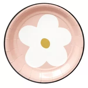 Paper Plate Disposable Tableware Round Party Plates 7 In. Dia Square Flower 4 PK - Picture 1 of 3