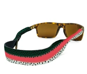 Croakies XL Rainbow Trout Fish Coral Green Neoprene Made in USA Gift Box - Picture 1 of 2