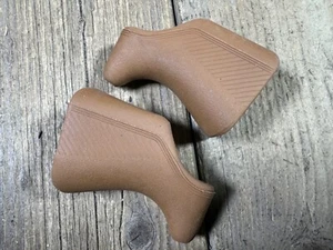 Vintage Campagnolo Brake Lever Hoods Nuovo Super Record New Reproduction Brown - Picture 1 of 11