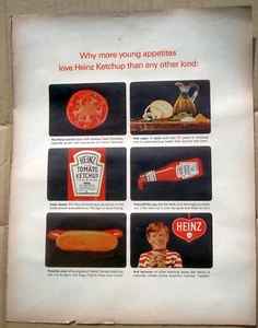 Heinz Ketchup Catsup Tomato Young Appetites Love Vtg 1964 Print Ad 10 x 14" - Picture 1 of 3