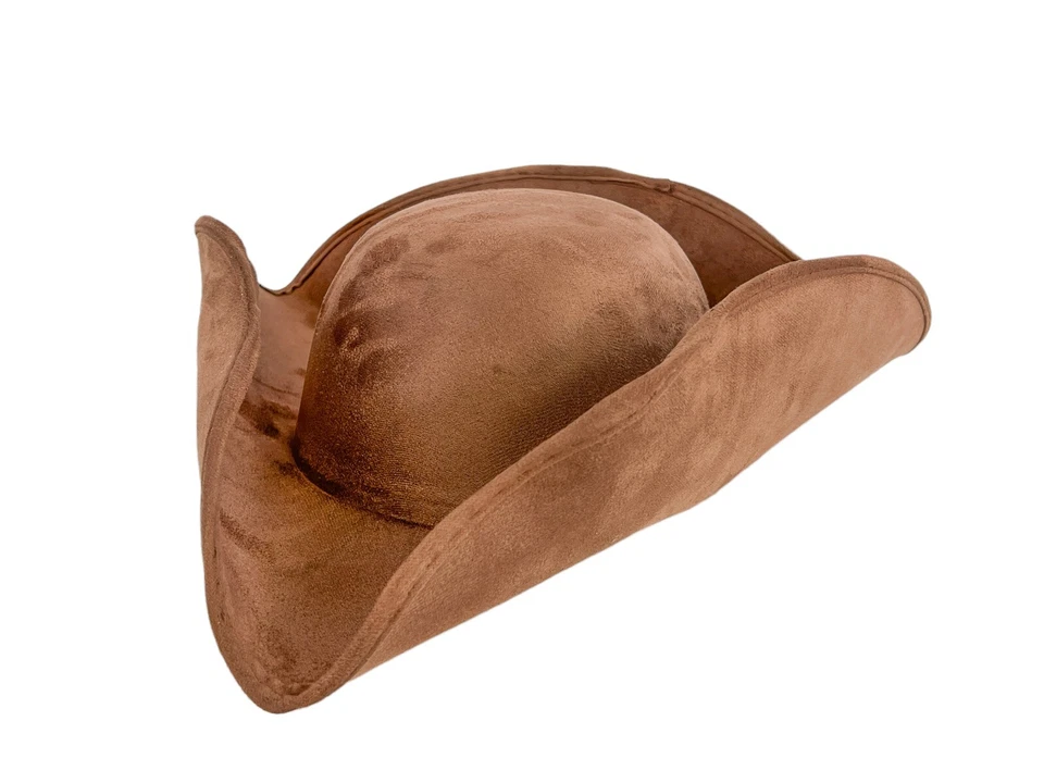 Chapéu pirata caribenho camurça marrom lã feltro fio de metal para forma - Imagem 1 de 4