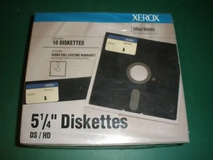 NEW XEROX 5 1/4" Diskettes DS / HD Quantity of 10 Diskettes - Picture 1 of 3