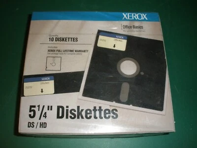 NEW XEROX 5 1/4" Diskettes DS / HD Quantity of 10 Diskettes - Image 1 of 3