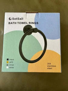 Set Sail Bath Towel Ring Black New in Box - Picture 1 of 2
