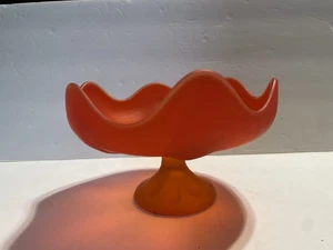 Piatto caramelle 6 petali composto piedistallo amberina rosso satinato vetro vichingo - Foto 1 di 9