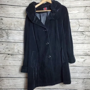 Abrigo de terciopelo negro Gallery para mujer talla 2X - Imagen 1 de 8