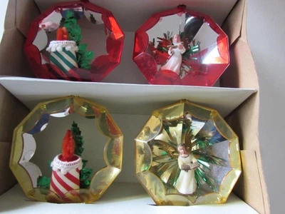 Diorama Redondo Joya Brite Velas Espejadas y Ángeles Adornos de Navidad en Caja Foto 1 de 4