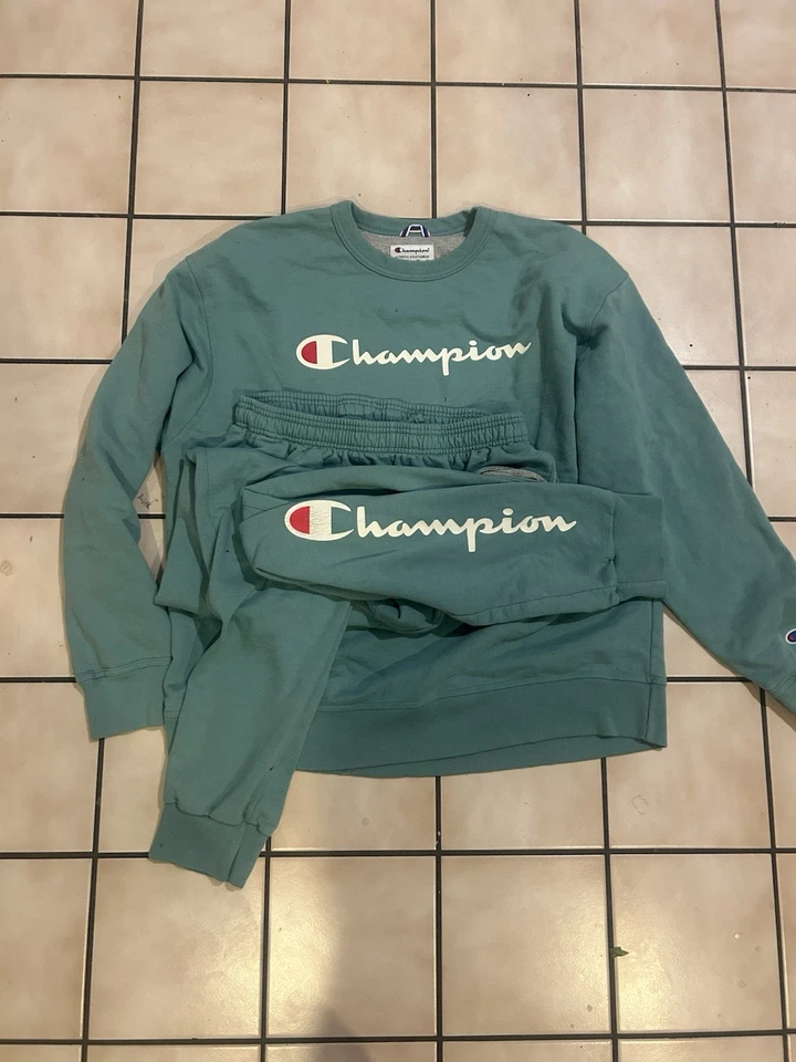 Conjunto de chándal Champion para mujer talla XXL Top XL pantalones verde Champion Spellout Foto 1 de 4
