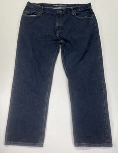 Nautica Herren Jeans 44x32 Relaxed Blue Wash Straight Leg Denim Hose - Bild 1 von 6