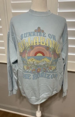 Толстовка женская Billabong Ride In большого размера с круглым вырезом размер S пляжный серфинг графика - Изображение 1 из 4