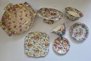VINTAGE ENGLSIH CHINTZ CHINA ASSORTMENT LOT - 7 items Various conditions - Picture 1 of 3
