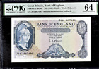 £5 NOTE O'Brien B280 372 PMG 64 1961-63 Helmeted Britannia Bank England Lion Key