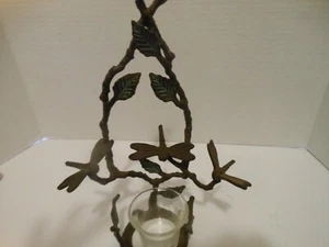 Dragonfly Metal Wall Candle Sconce - Picture 1 of 2