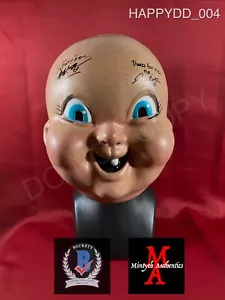 Jessica Rothe & Rob Mello Happy Death Day signed clean killer mask Beckett COA - Picture 1 of 10