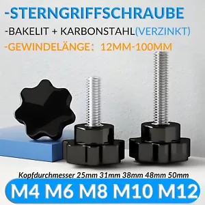 M4 M6 M8 M10 M12 Sternschraube Sterngriffschraube Griff Schraube Rändelschrauben - Bild 1 von 84