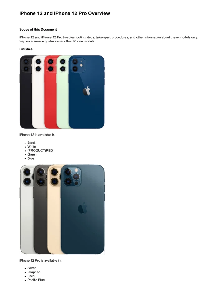 Apple iPhone 12 and iPhone 12 Pro Technician Guide Service Manual - image 1 of 4