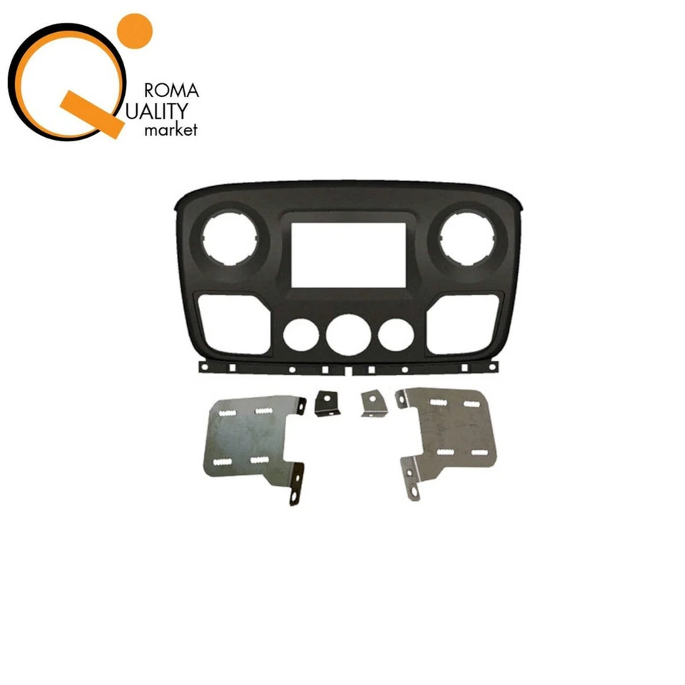 Mascherina Autoradio 2DIN Fit Opel Movano da 2010 Colore Nero - Immagine 1 di 1