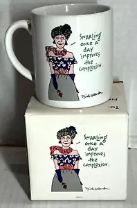 Kaffeebecher Neu im Karton Nicole Hollander "Snarling Once A Day verbessert den Teint" - Bild 1 von 7
