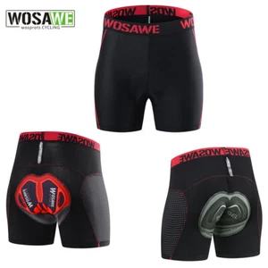WOSAWE Men 5D Gel Padded Cycling Underwear Shorts MTB Bike Quick-dry Brief Pant - Picture 1 of 16