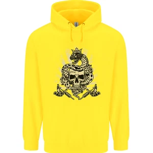 Tattoo Skull Snake Tattooist Biker Gothic Childrens Kids Hoodie - Picture 1 of 84