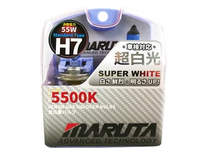 MTEC / MARUTA H7 55W 12v Super White 5500K Xenon Gas Filled Upgrade Bulbs (E4) - Picture 1 of 3