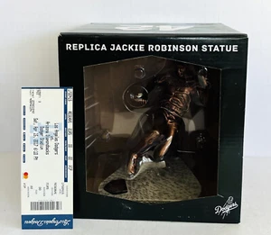 2017 Jackie Robinson Dodger Stadium Bronzed Replica Statue SGA with GAME TICKET - Picture 1 of 4