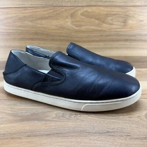 Olukai Mens Kahu ili Slip On Sneaker 13 Black Leather Comfort Slip On - Picture 1 of 11