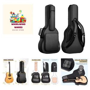 Sleek Black Padded Guitar Bag with Scratch-Resistant Lining & Adjustable Support - Picture 1 of 9