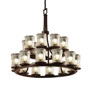 Justice Veneto Luce 21Lt 2-Tier 34" Chandelier, BZ - GLA-8767-16-CLRT-DBRZ - Picture 1 of 1