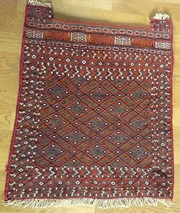 Antikes Flachgewebe - Turkmenistan - Yomud Nomaden - Taschenfront - Bild 1 von 9