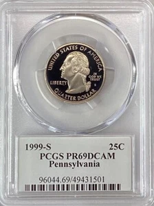 1999-S Pennsylvania State Proof Quarter **PCGS PR69DCAM** - Picture 1 of 2