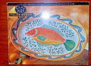 CLAY ART MOSAICO ITALIANO MARE - PIATTO DA PORTATA 14 X 18" - 1998 SUD SAN FRANCESCO  - Foto 1 di 6