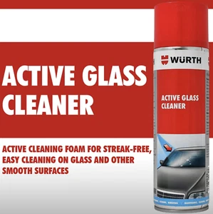 WURTH ACTIVE GLASS CLEANER CLEANING FOAM SPRAY STREAK-FREE 500ML - Picture 1 of 6