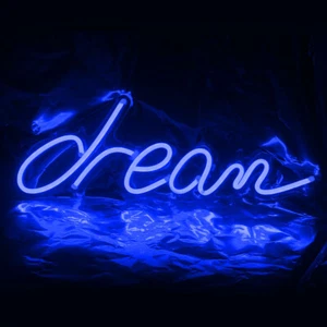 Blue Dream LED Neon Sign Light Handmade Dimmable Letter Nightlight Party Gift - Picture 1 of 9
