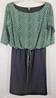 Vestido Blusa Haani Negro Verde Para Mujer Talla Grande Oficina Trabajo Preppy Modesto  Foto 1 de 4