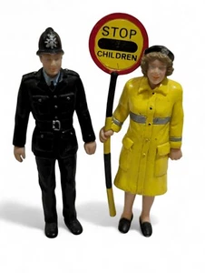 ELC People That Help Us Policeman & Lollipop Crossing Guard Toy Figures Vtg Rare - Picture 1 of 6
