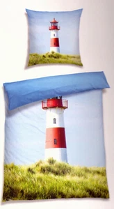 Digitaldruck Renforce Bettwäsche 135 x 200 cm Leuchtturm Baumwolle RV - Bild 1 von 1