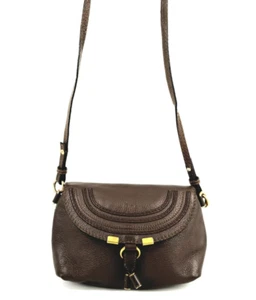 Chloe Marcie Shoulder Bag Crossbody Bag Leather Moca Brown #A393 - Picture 1 of 24