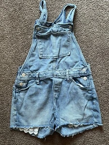 Girls Old Navy Denim Short Overalls- Size XL 14 - Picture 1 of 6