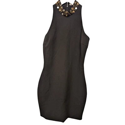 Elizabeth and James Deco Metal Collar Sheath Dress Sleeveless Black Womens Sz 4 - Image 1 of 4