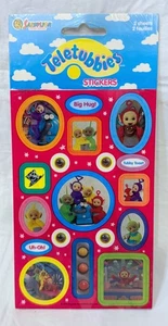 Pegatinas vintage 1996 nuevas selladas Sandylion Teletubbies en Teletubbyland 2 hojas - Imagen 1 de 2
