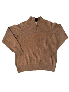 T. M. Lewin Pure Merino Wool 1/4 Zip Pullover M braun langarm warm kuschelig - Bild 1 von 7