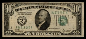 FR 2001-B $10 1928 A Federal Reserve Note US - SKU-CA1808 - Picture 1 of 2